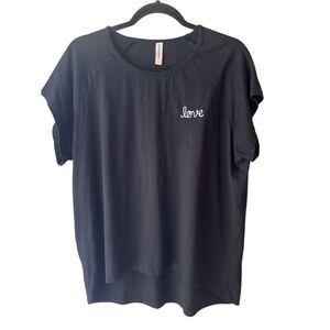 Known Supply Women's 100% Organic Cotton Love Boxy T-shirt black sz S minimalist